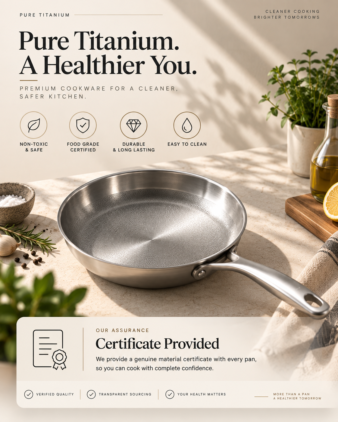 Pure Titanium Frying Pan | Barely Burn - Image 8